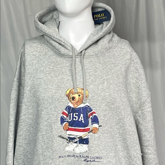 Polo by Ralph Lauren | Shirts | New 3x Big Polo Ralph Lauren Hoodie Gray Hockey  Polo Bear Sweatshirt | Poshmark